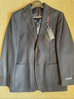 Tommy Hilfiger Dark Navy Crest Patch Single-Breasted Blazer